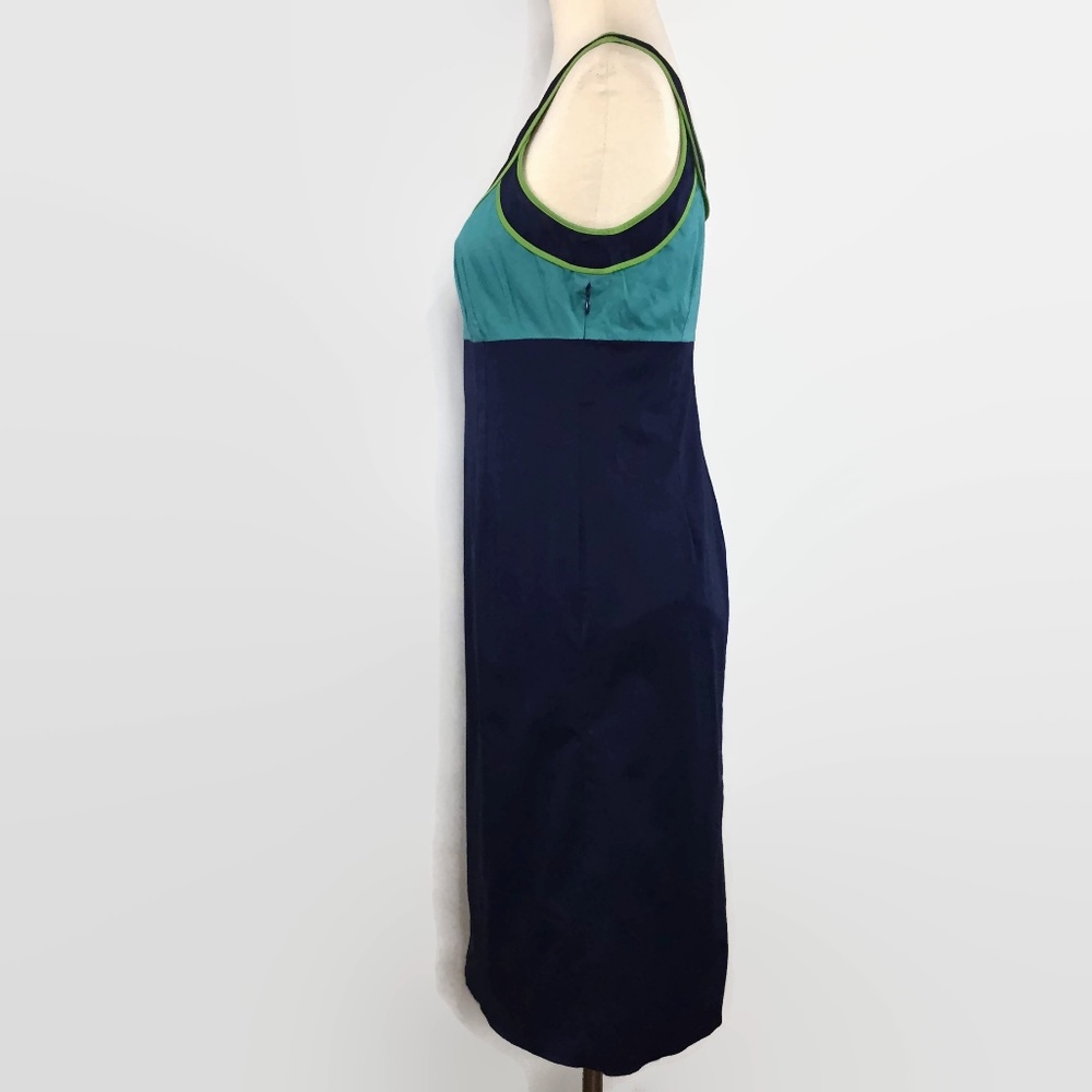 Boden Blue Color Blocked Dress w/Green Trim - Picture 3 of 8